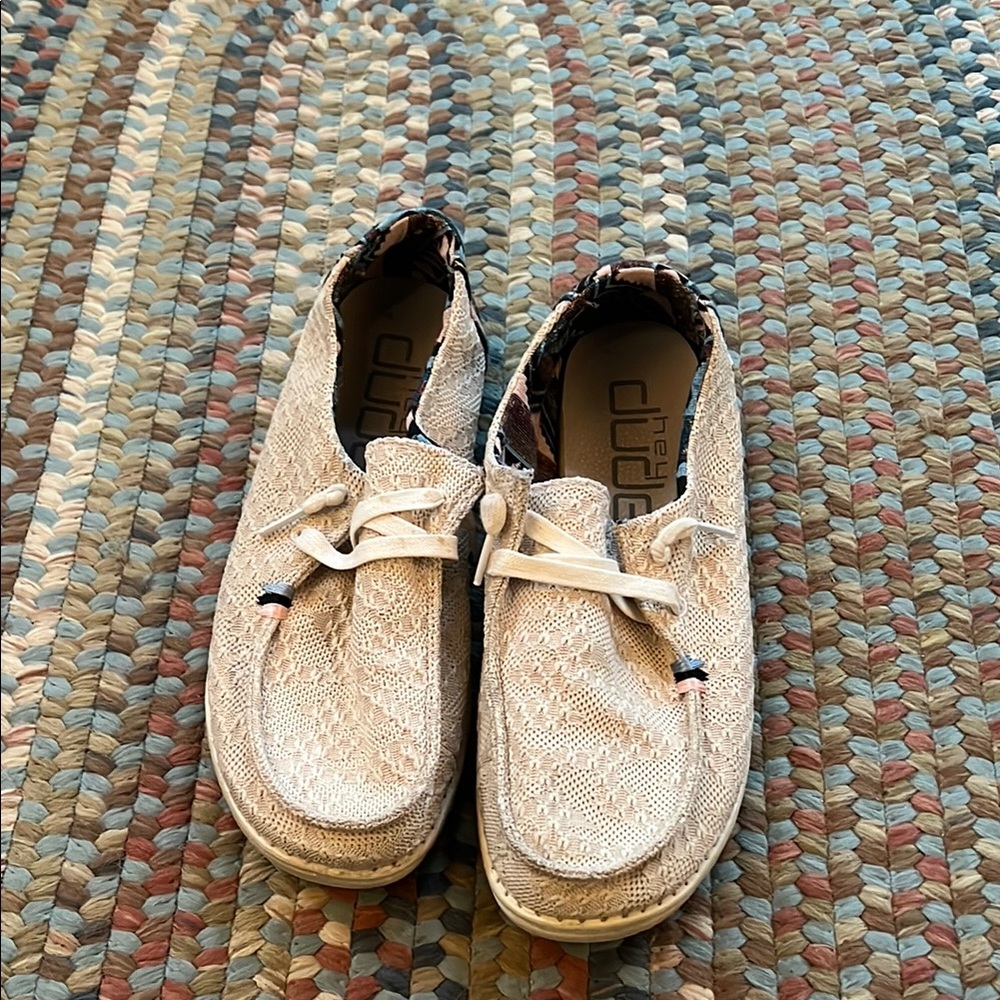 Hey Dude Cream Casual Shoes